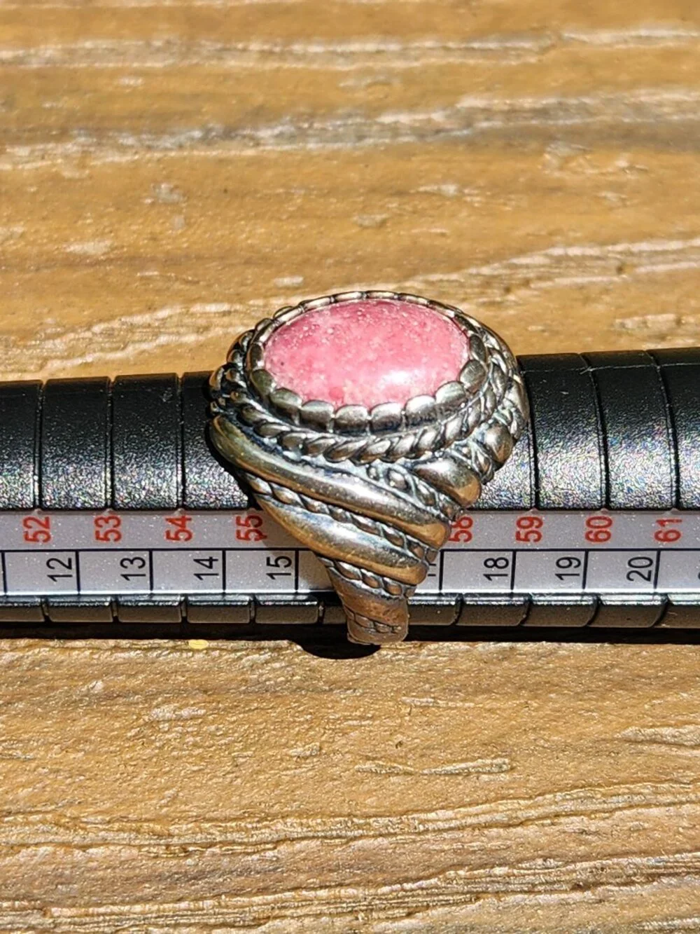 Carolyn Pollack Sterling Silver PINK RHODOCHROSITE STONE RING, size 8 - Picture 7 of 14
